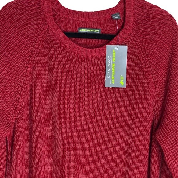 John Bartlett $60 NWT Consensus Red Pullover Crew Neck Sweater Mens Sz L - Picture 3 of 7